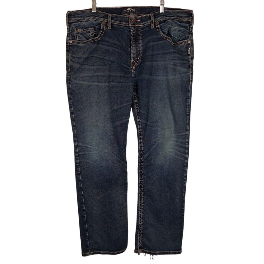 Silver jeans mens 38x30 grayson straight leg dark wash stretch 90s Y2K metal